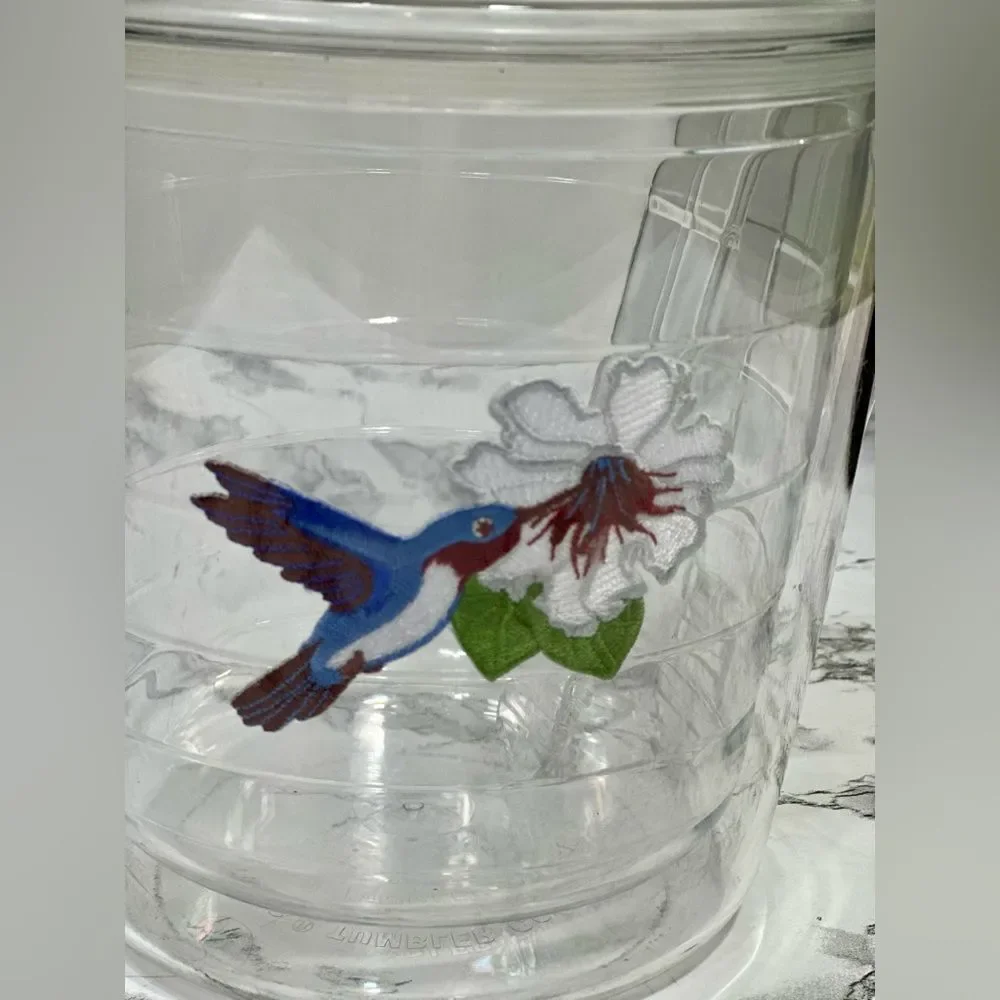 Tervis Discontinued Insulated Ice Bucket Tongs with Emblem Lid Hummingbird